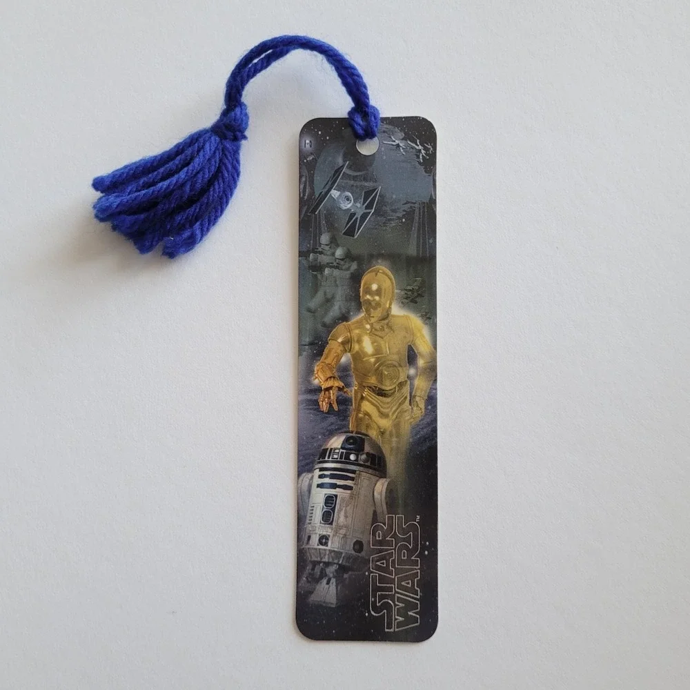 Vintage Y2K Star Wars Bookmark Droids C-3PO R2-D2 00/2002 Yarn Tassel CEBM-2130X